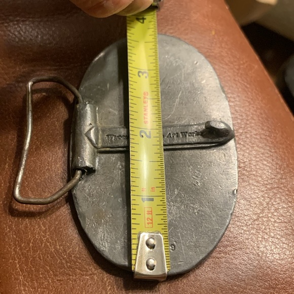 HUGE BOLD EDWARDIAN CAST METAL BELT BUCKLE LEDA AND THE SWAN MYTHOLOGICAL - Picture 9 of 12